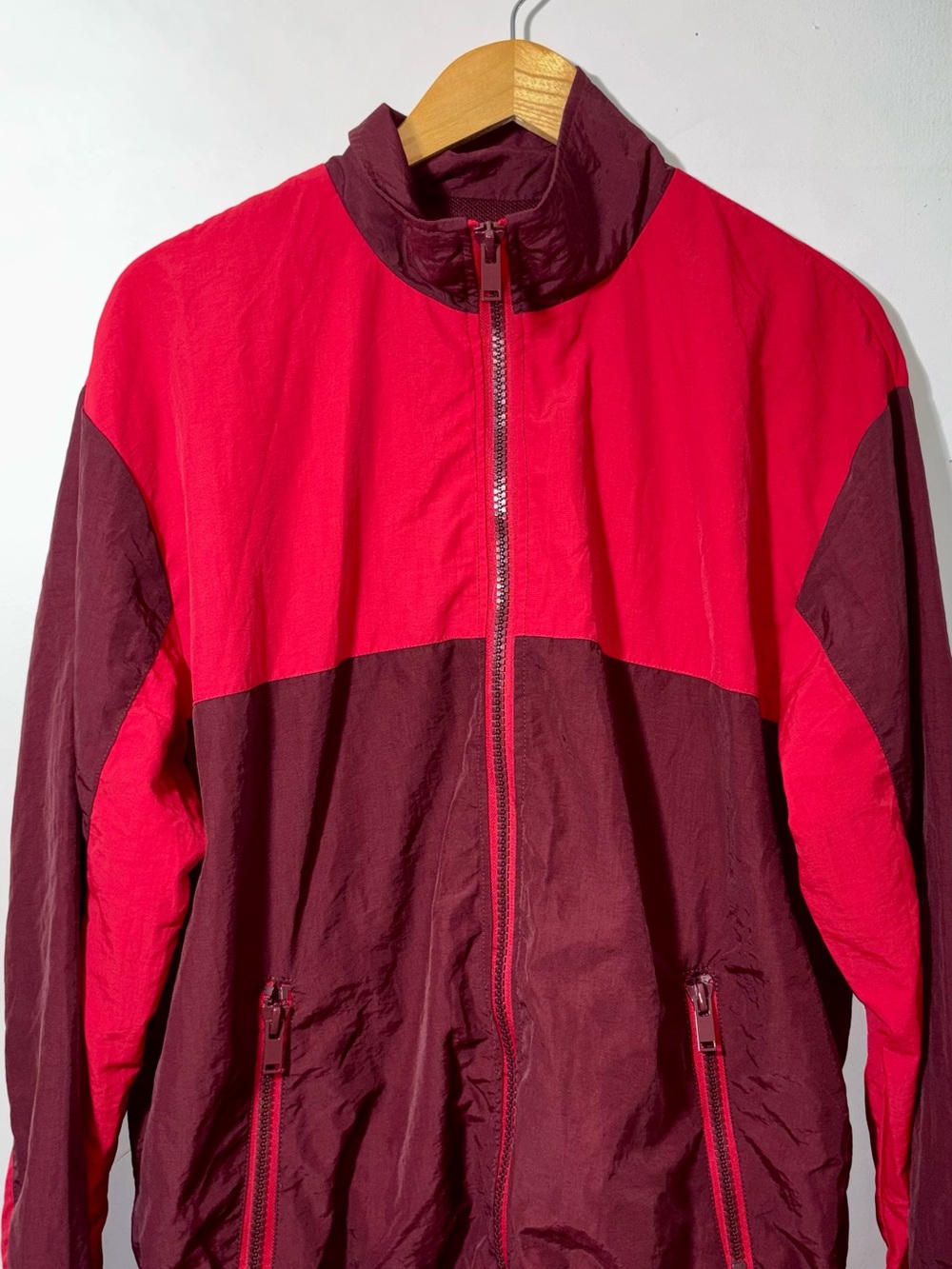Men's Two-Tone Red windbreaker Jacket & pants